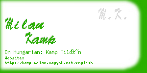 milan kamp business card